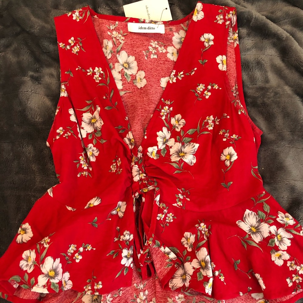 Idem Ditto Red Floral Tank